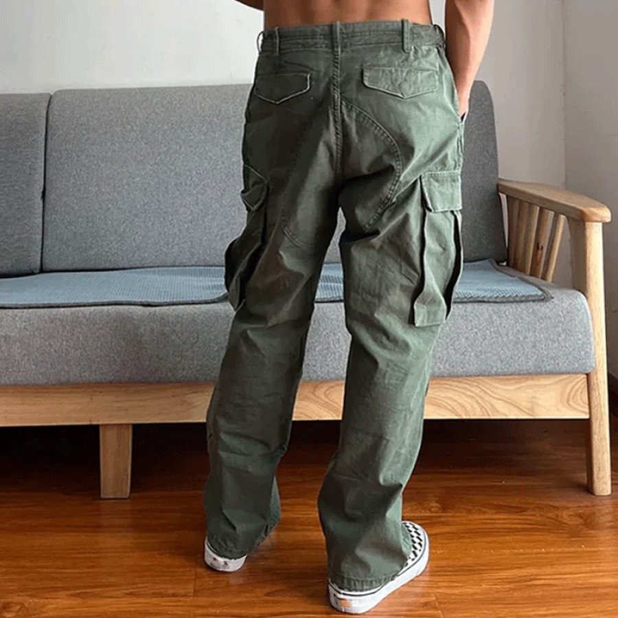 

Men's Vintage Pocket Cutting Design Cargo Pants