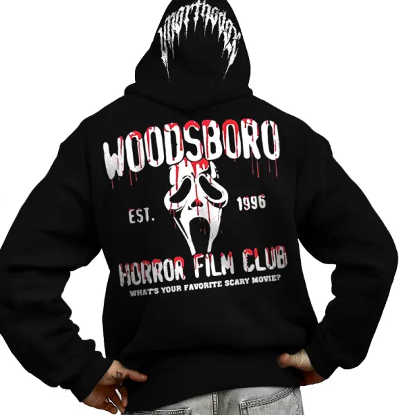Halloween Men's Skull Blood Horror Flim Club Hoodie - Wayrates.com 