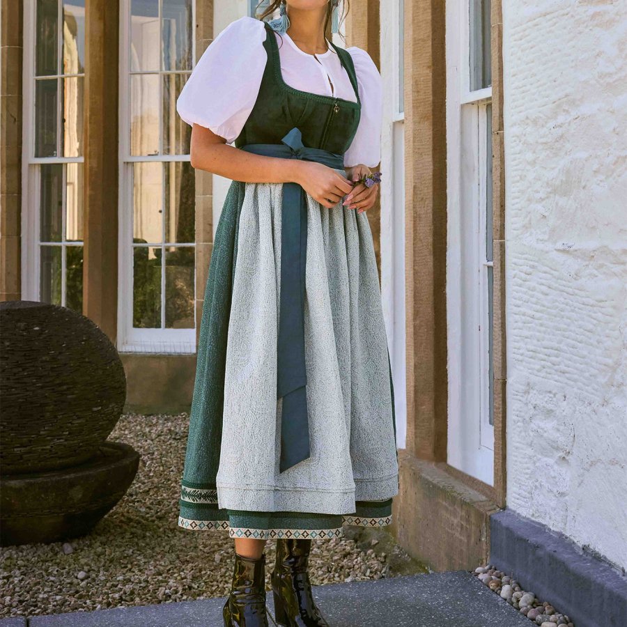 

Women's Vintage Bavarian National Style Print Patchwork Dress