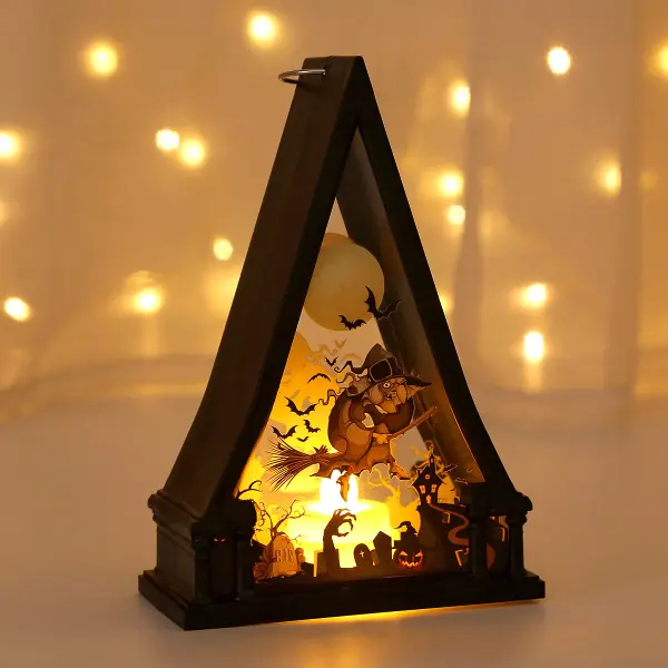 Halloween Pumpkin Ghost Campfire Flickering Nightlight - Wayrates.com 