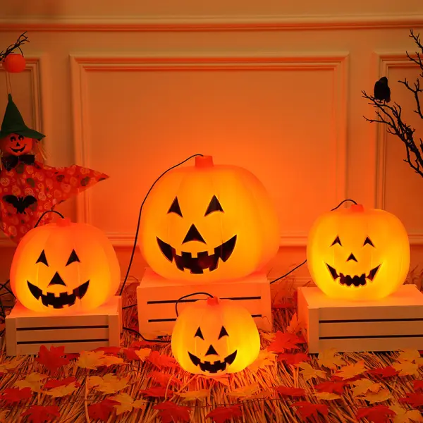 Halloween Pumpkin Ghost Campfire Flickering Nightlight - Rabclub.com 