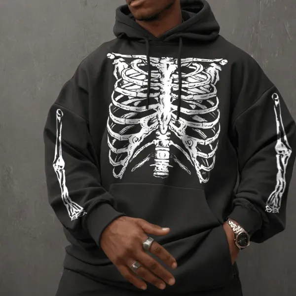 Unisex Halloween Skull Print Hoodie - Wayrates.com 