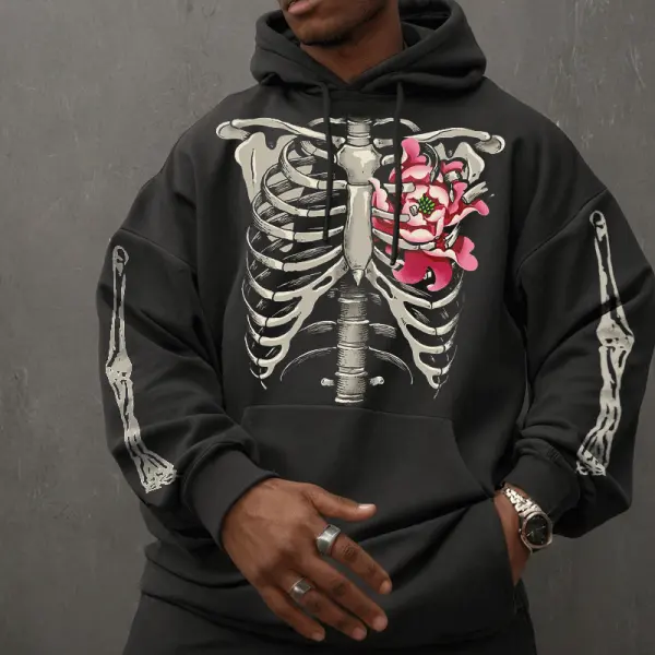 Unisex Halloween Skull Print Hoodie - Wayrates.com 