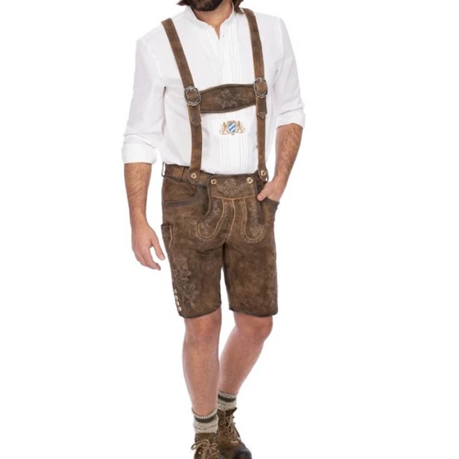 

Men's Vintage Bavarian Oktoberfest Shorts With H-shaped Straps