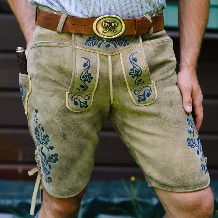 

Men's Vintage Oktoberfest Bavaria Pocket Traditional Shorts