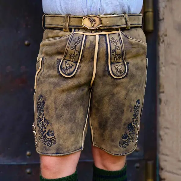 Men's Vintage Oktoberfest Bavaria Pocket Traditional Shorts - Wayrates.com 