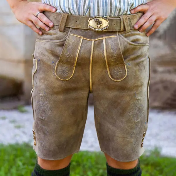 Men's Vintage Oktoberfest Bavaria Pocket Traditional Shorts - Wayrates.com 