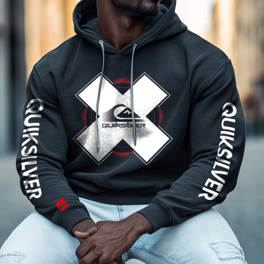 

Men's Outdoor Vintage Washed Print Hoodie