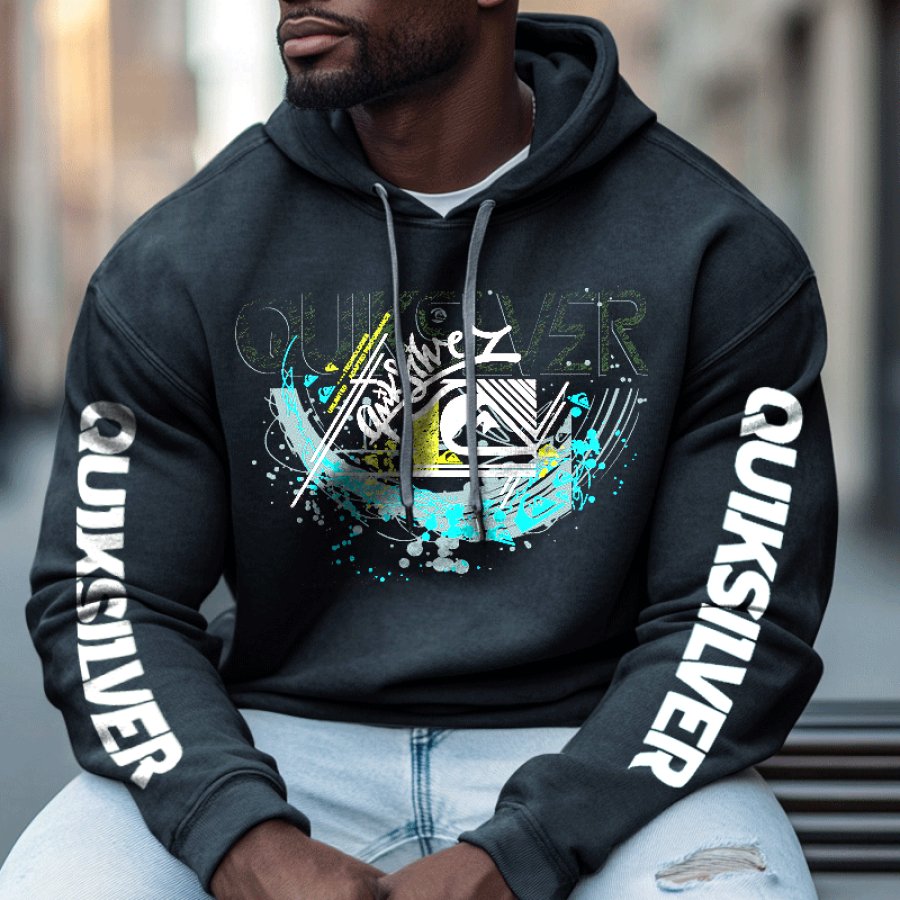 

Men's Outdoor Vintage Washed Print Hoodie