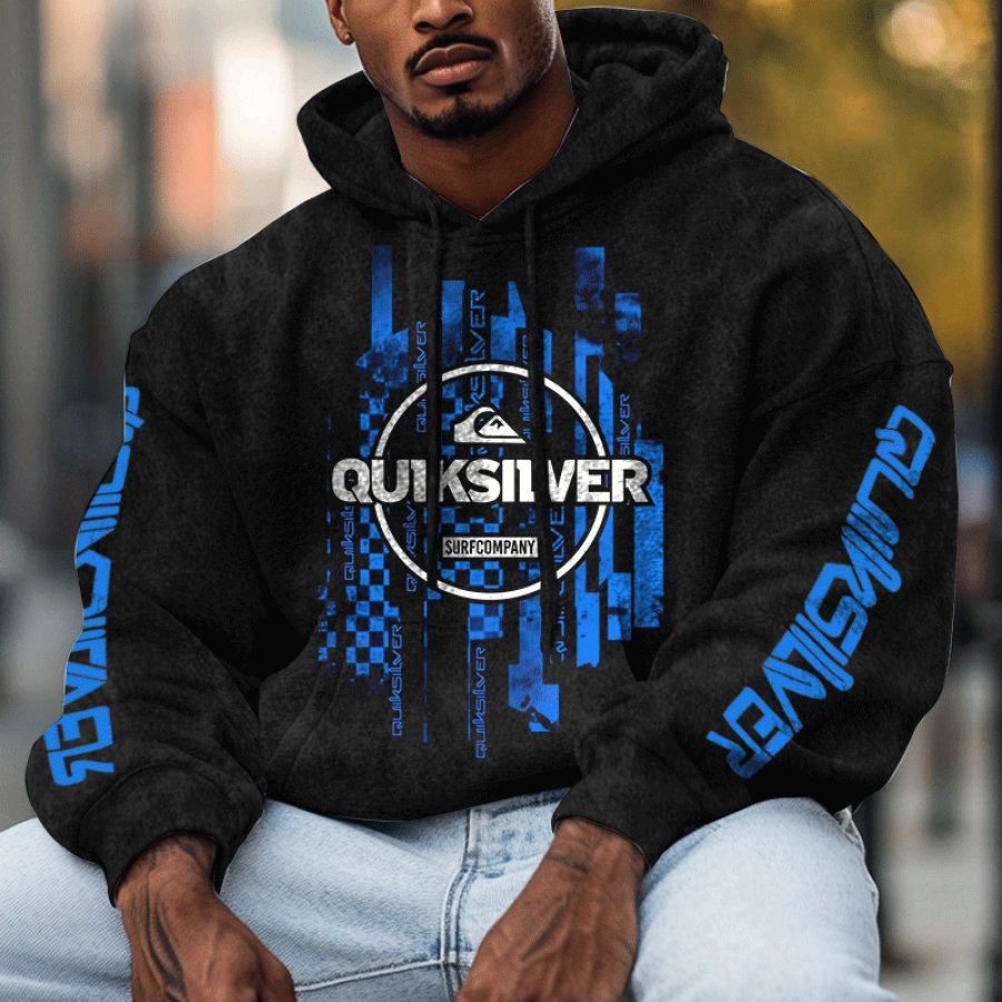 

Men's Outdoor Vintage Washed Print Hoodie