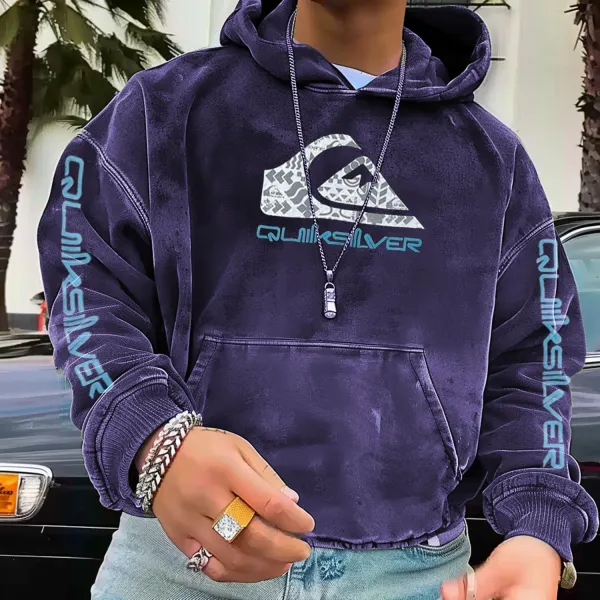 Seaside Vacation Retro Print Hoodie