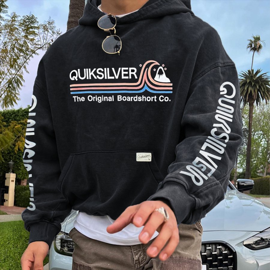 

Men's Vintage Surf Printed Oversized Hoodie