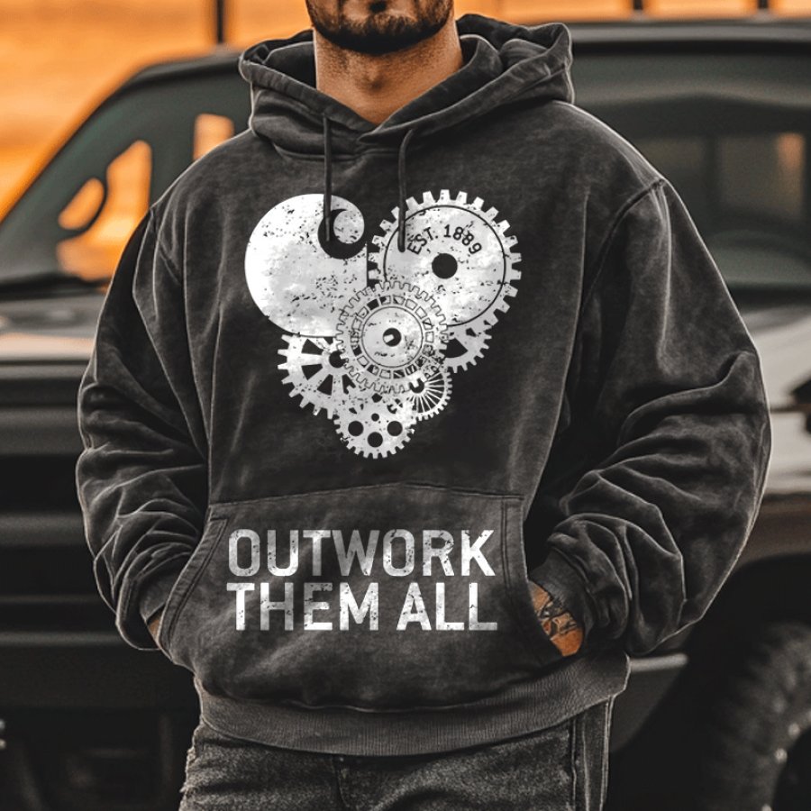 

Men's Oversize Outdoor Retro Washed Trendy Brand Hoodie