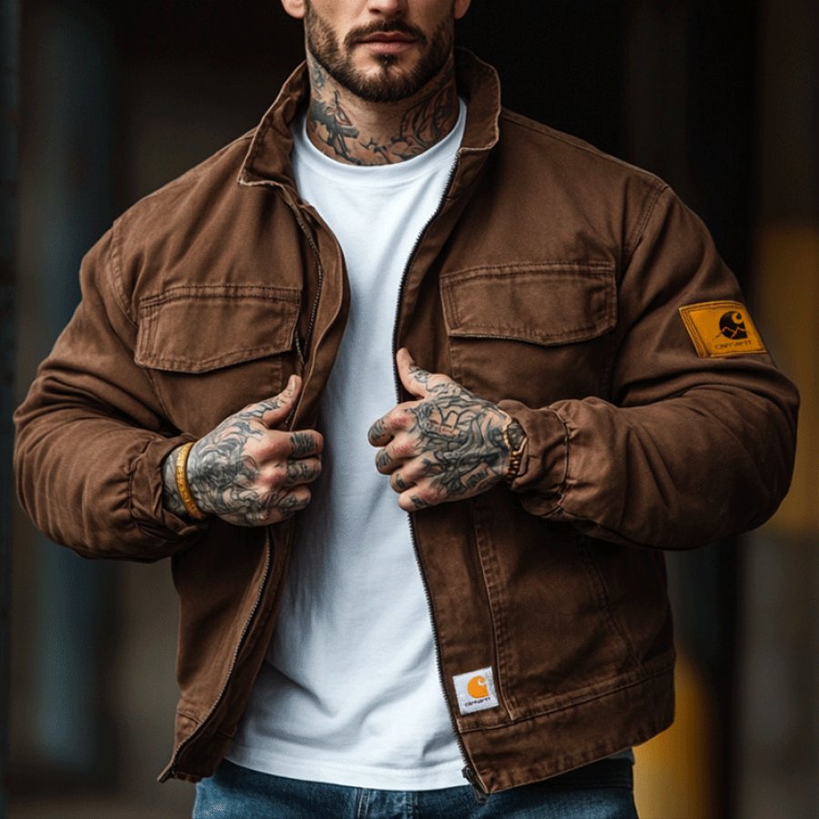 

Men's Vintage Pocket Zipper Outdoor Leisure Jacket