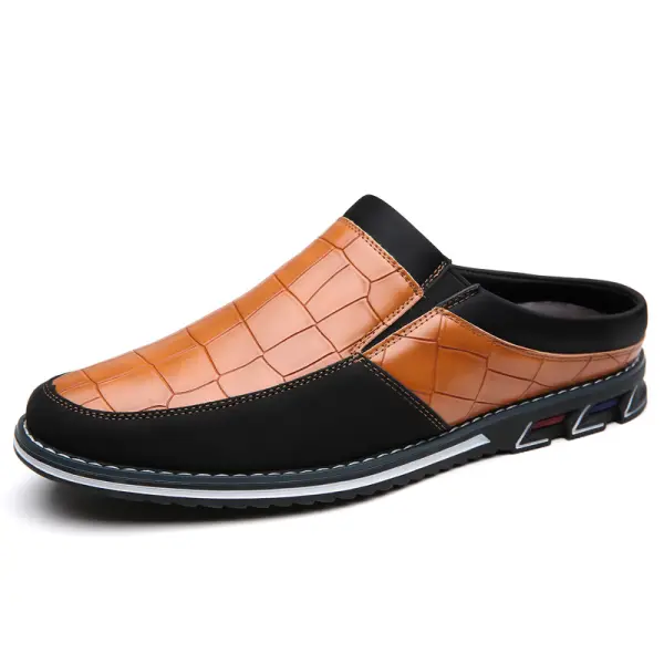 Men's Big Size Croc-Embossed Leather Loafers Stylish Slip-On Shoes - Menzfolk.com 