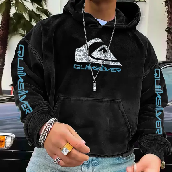Seaside Vacation Retro Print Hoodie