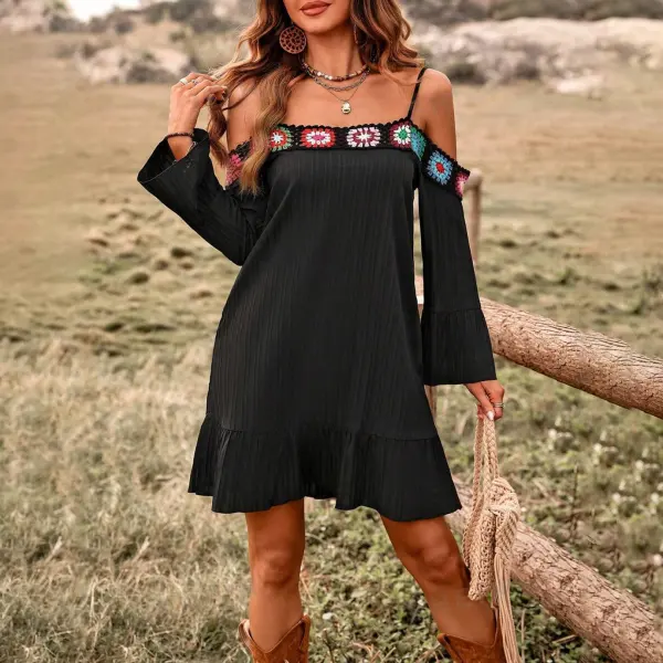 Ladies Vintage Western Cowgirl Ethnic Style Print Dress - Wayrates.com 