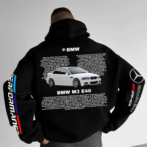 Unisex Oversize Leisure Sports Car Racing Black Hoodie - Cotosen.com