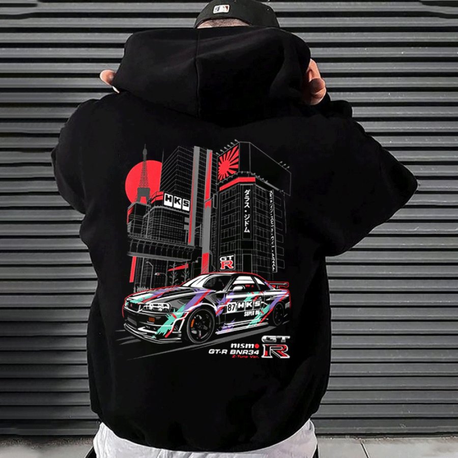 

Unisex GTR BNER34 Sports Car Racing Black Hoodie