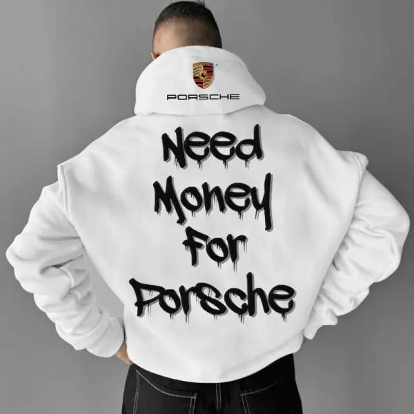 Unisex Leisure Need Money For Car Sports Racing White Hoodie - Anurvogel.com 