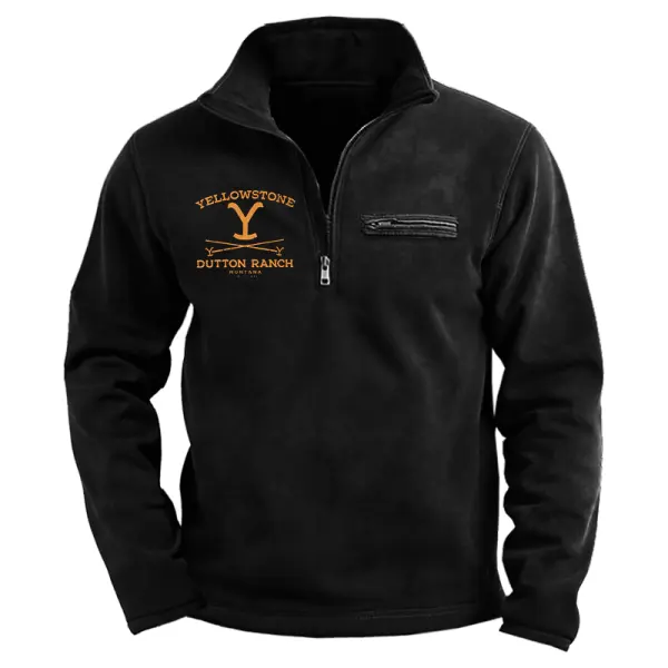 Men's Yellowstone Vintage 1/4 Zipper Sweatshirt - Rabclub.com 