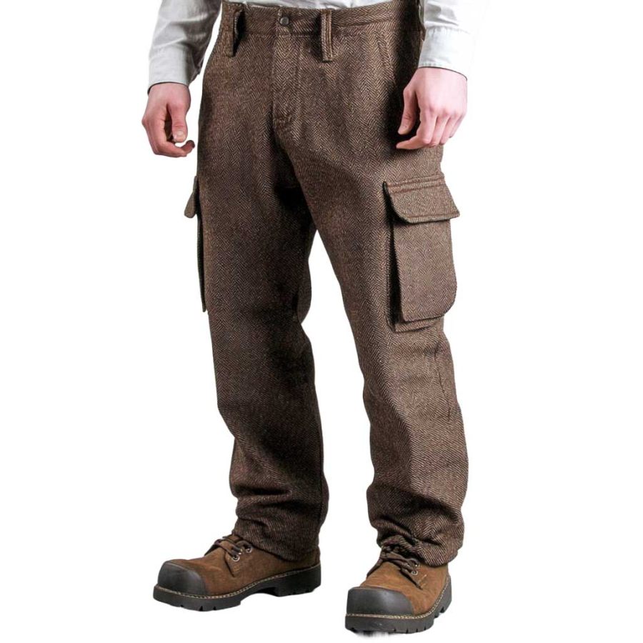 

Men's Vintage Herringbone Multi-pocket Tactical Cargo Pants