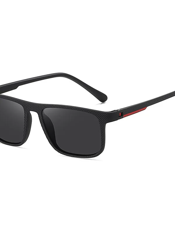 Men's Retro Beach Surf Trend Square Frame Sunshade Anti-UV Sports Polarized Sunglasses - Pragmaace.com 