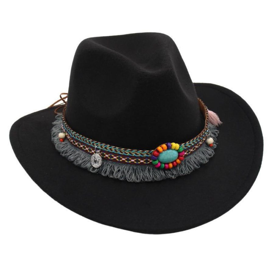 

Unisex Western Cowboy Outdoor Felt Hat Sun Hat