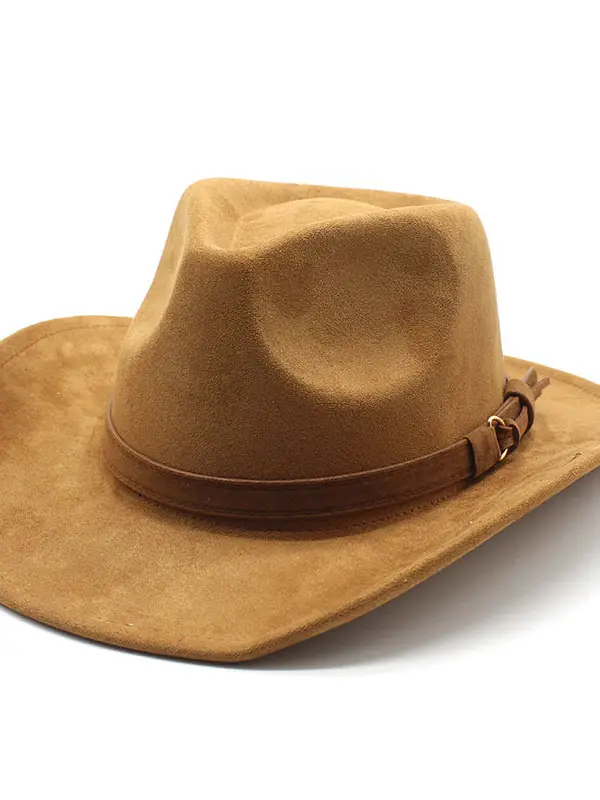 Unisex Western Cowboy Outdoor Wool Suede Hat - Wantbright.com 
