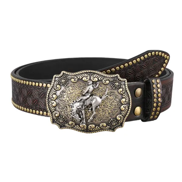 Men's Vintage Western Cowboy Belt - Cotosen.com 