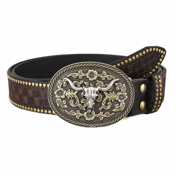 Men's Vintage Western Cowboy Studded Belt - Rabclub.com 