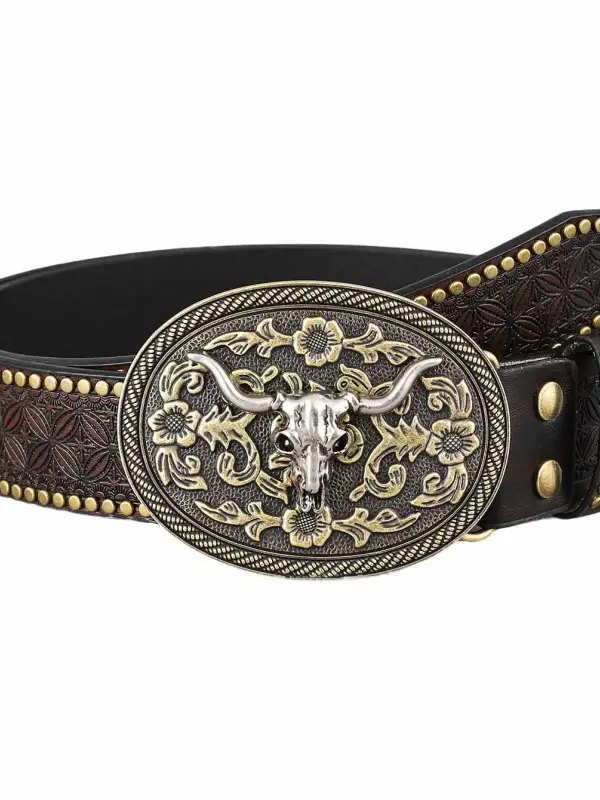 Men's Vintage Western Cowboy Studded Belt - Pragmaace.com 