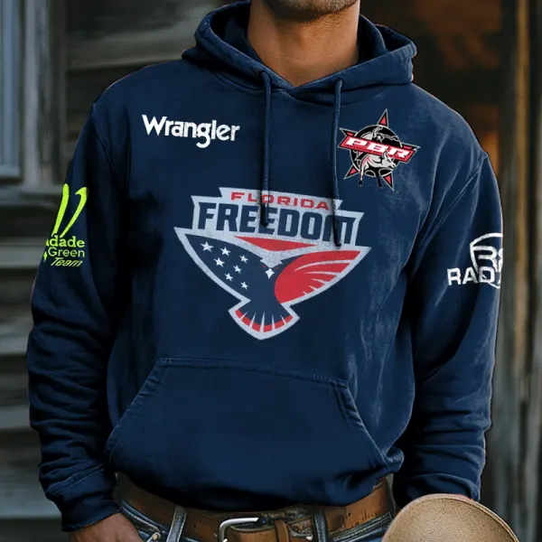 Men's Florida Freedom PBR Competition Professional Bullriders Australia Vintage Print Hoodie - Trisunshine.com 