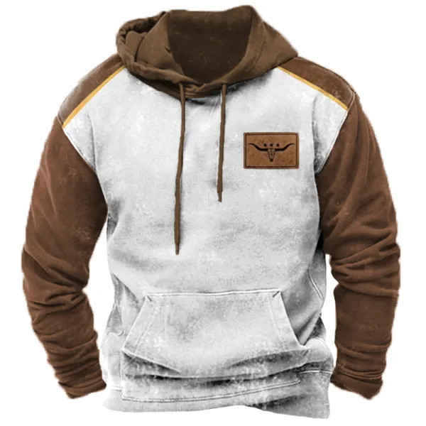 Men's Colorblock Casual Hooded Sweatshirt - Anurvogel.com 