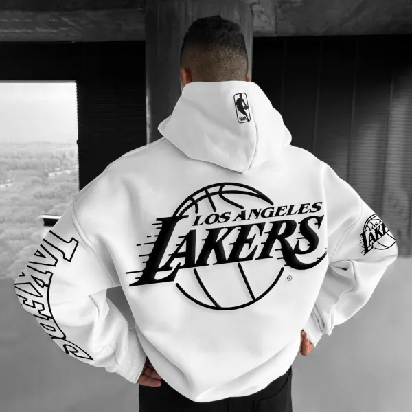 Casual Basketball Letter Print Hoodie - Yiyistories.com 