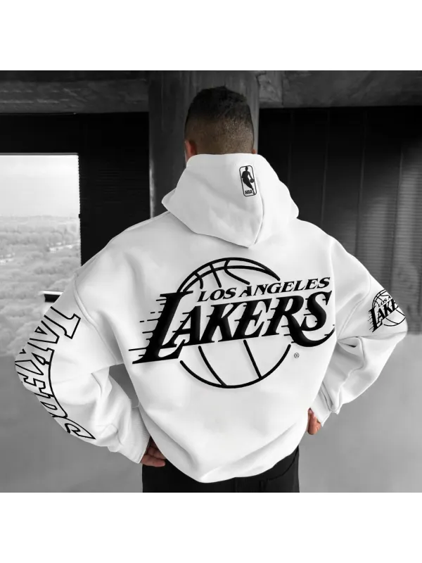 Casual Basketball Letter Print Hoodie - Anrider.com 