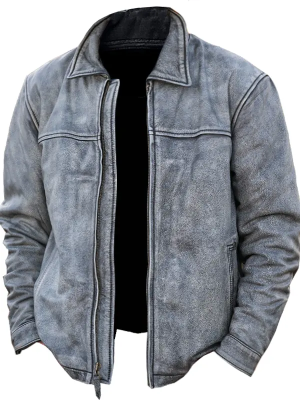 Men's Vintage Suede Motorcycle Pocket Jacket Outdoor - Menwyx.com 