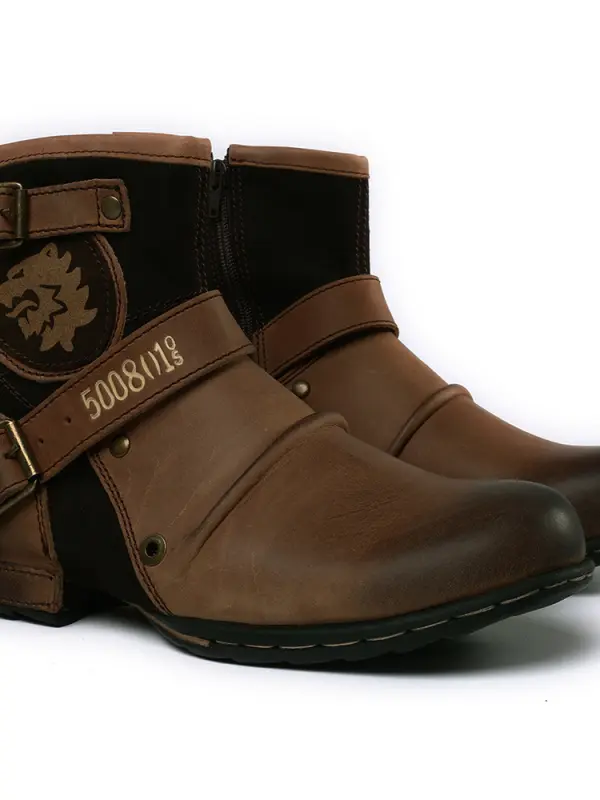 Men's Vintage Western Cowboy Martin Boots - Wantbright.com 