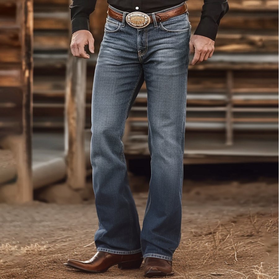 

Men's Vintage Western Cowboy Pocket Jeans Pants