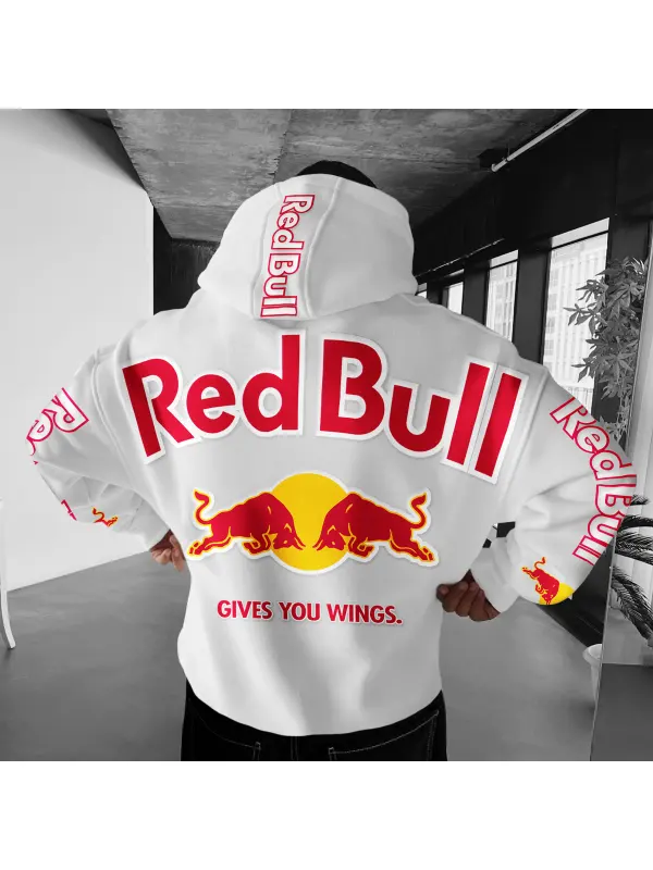 Oversized Hoodie Racing Graphic Print Hooded Sweatshirt - Anrider.com 