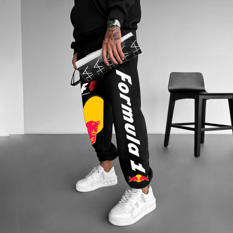 

Stylish Casual Racing Graphic Print Men's Sweatpants