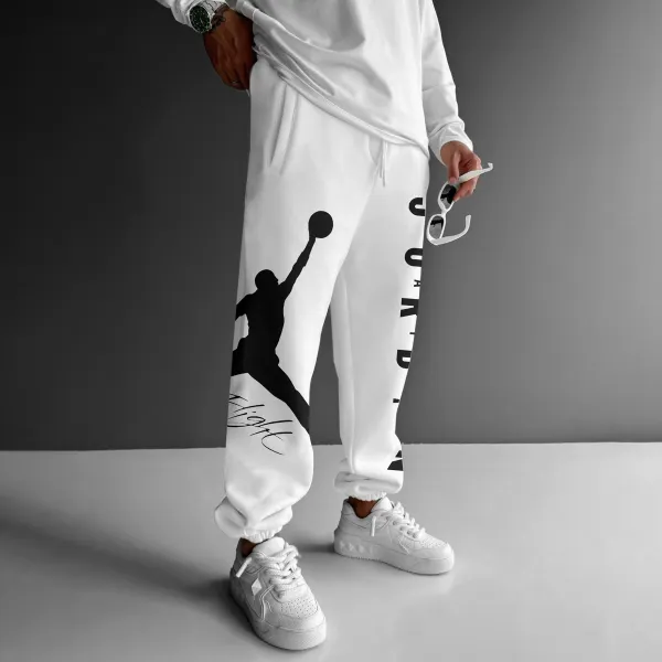 Fashionable Casual Basketball Print Men's Sweatpants - Rabclub.com 