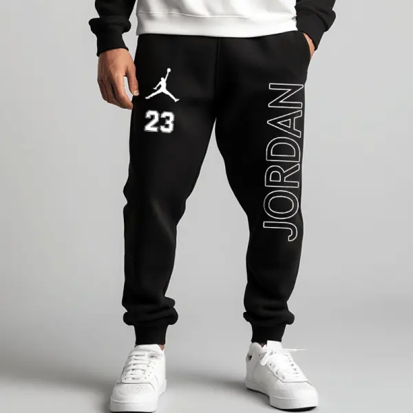 Men's Fashionable Casual Basketball Print Drawstring Sweatpants - Wayrates.com 