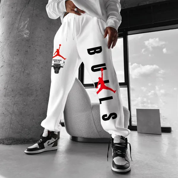 Fashionable Casual Basketball Print Men's Sweatpants - Menzfolk.com 