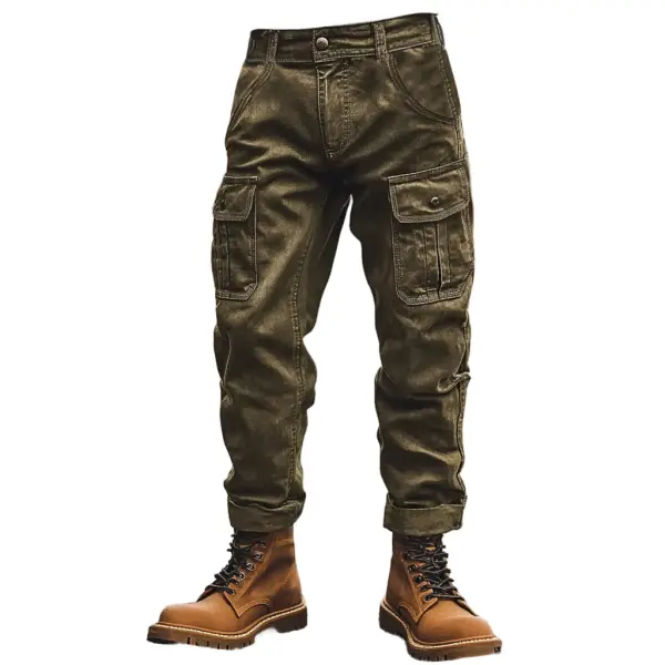 Men's Vintage Outdoor Multi-pocket Cargo Workwear Pants - Menzfolk.com 