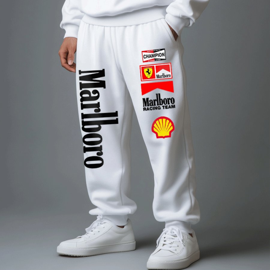 

Men's Vintage Racing Print Print Drawstring Sweatpants