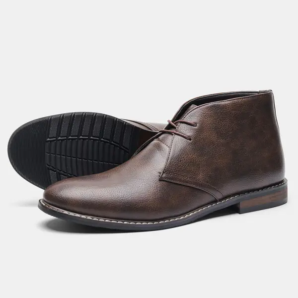 Men's Vintage British Lace-up Leather Boots - Menzfolk.com 