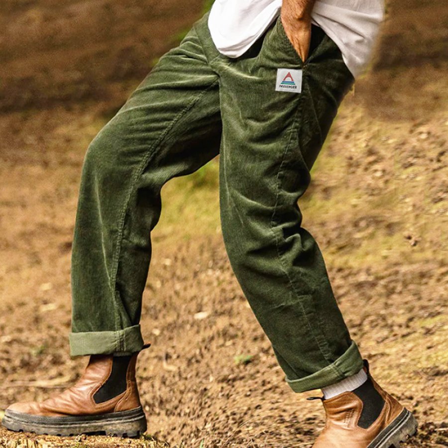 

Men's Vintage Corduroy Pocket Outdoor Cargo Surf Pants Trousers