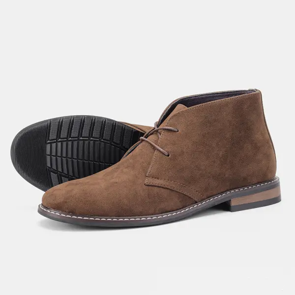 Men's Vintage British Lace-up Suede Boots - Rabclub.com 