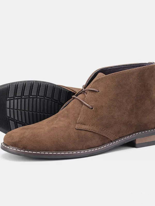 Men's Vintage British Lace-up Suede Boots - Pragmaace.com 